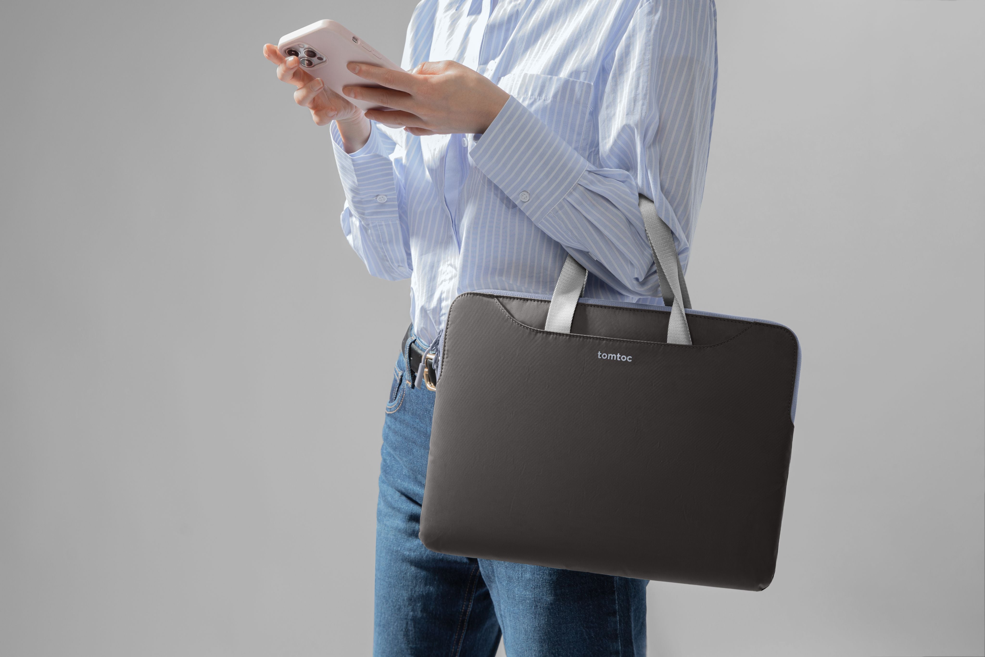 Funda / Bolso de mano bicolor para portátil - TheHer-A21 - solo gírala