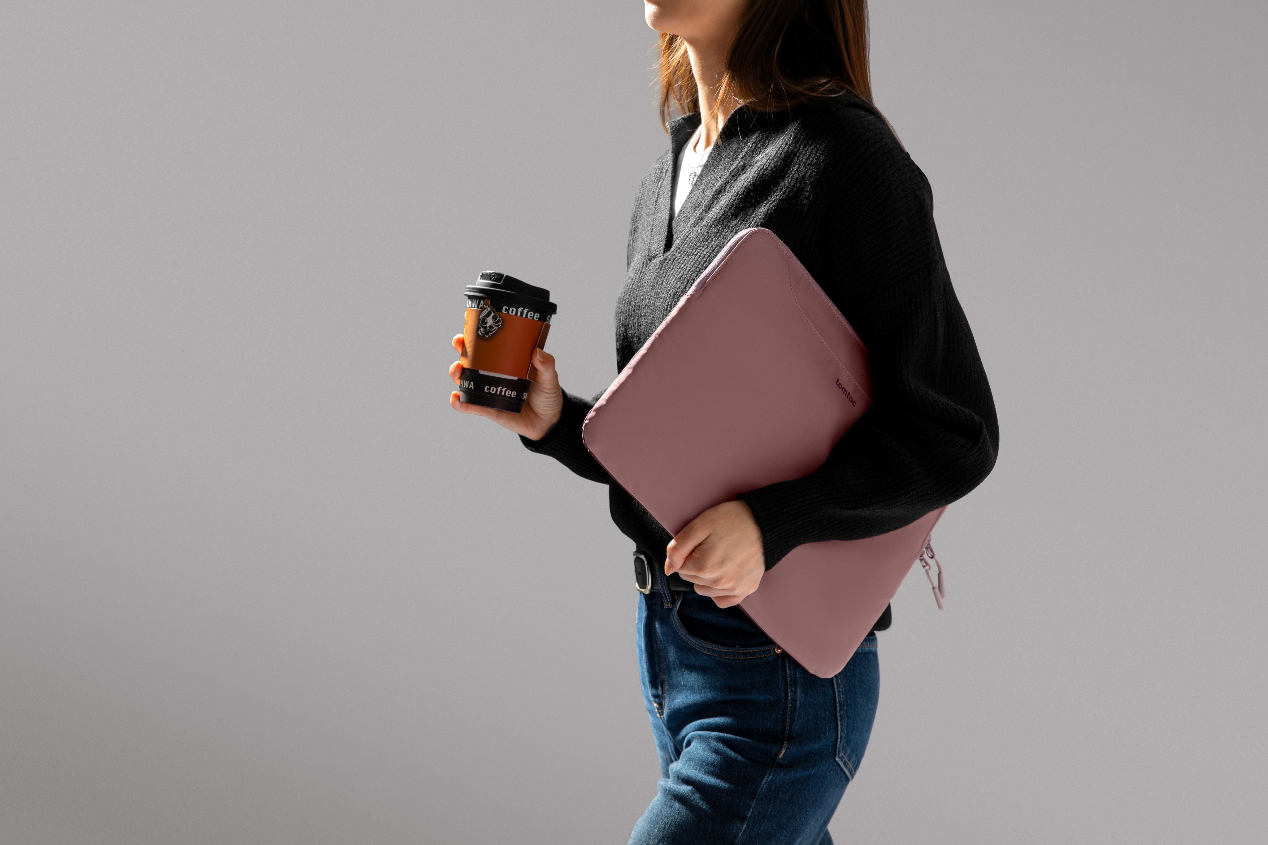 Funda / Bolso de mano bicolor para portátil - TheHer-A21 - solo gírala