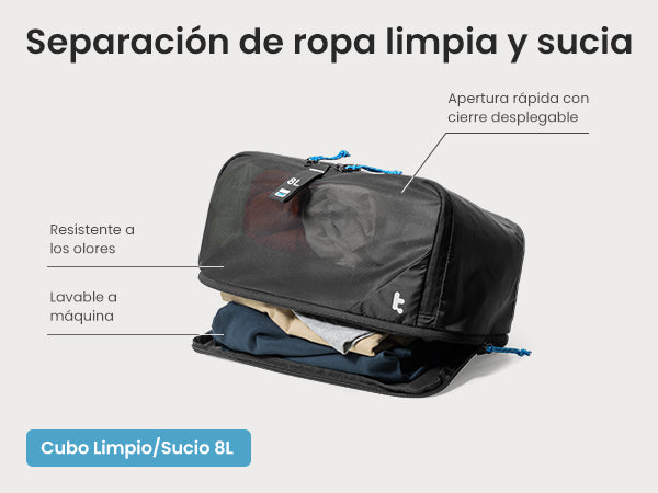 Set organizador de viaje T02 Light - Cubos organizadores